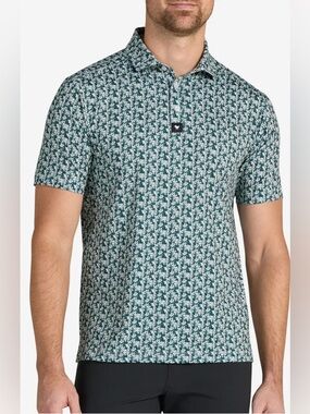 Bad birdie floral performance golf polo 2XL preppy Resortwear athletic stretch